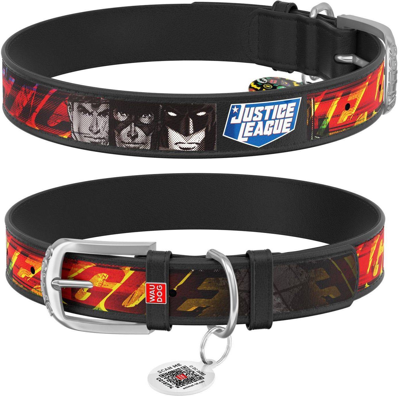 ΠΕΡΙΛΑΙΜΙΟ WAUDOG JUSTICE LEAGUE ΜΑΥΡΟ (35MM/44-58CM)