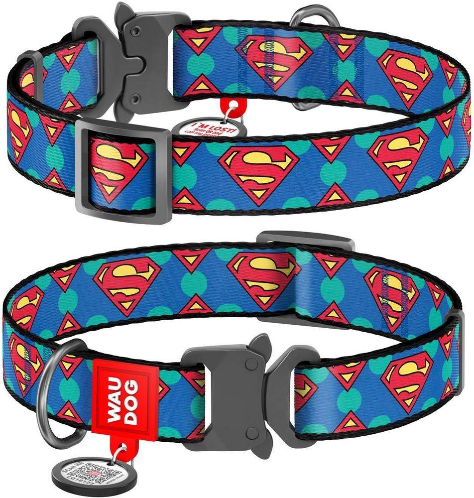 ΠΕΡΙΛΑΙΜΙΟ WAUDOG SUPERMAN LOGO METAL FASTEX (25MM / 35-58CM) WAUDOG