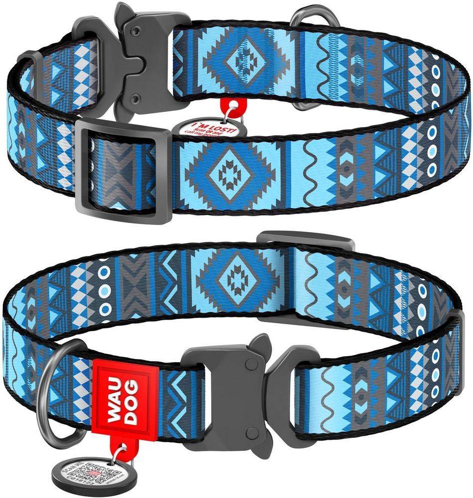 ΠΕΡΙΛΑΙΜΙΟ WAUDOG ETNO BLUE METAL FASTEX (25MM / 31-49CM) WAUDOG