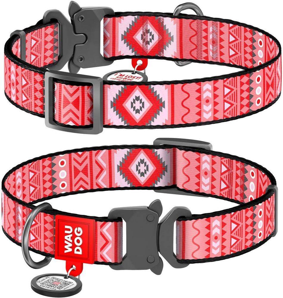 ΠΕΡΙΛΑΙΜΙΟ WAUDOG ETNO RED METAL FASTEX (25MM / 31-49CM)