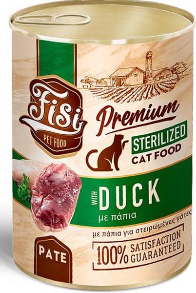 ΚΟΝΣΕΡΒΑ ΓΑΤΑΣ FISI STERILIZED ΠΑΠΙΑ ΠΑΤΕ (400GR) FISI