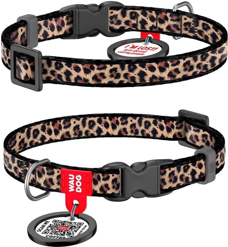 ΠΕΡΙΛΑΙΜΙΟ WAUDOG LEOPARD PLASTIC FASTEX XS (10MM / 20-30CM) WAUDOG