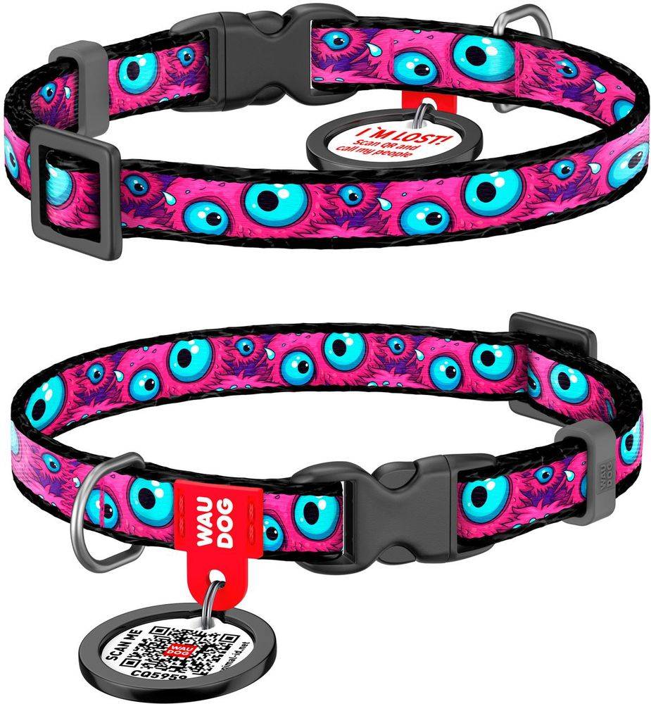 ΠΕΡΙΛΑΙΜΙΟ WAUDOG MONSTER EYE PLASTIC FASTEX L (25MM / 33-49CM) WAUDOG