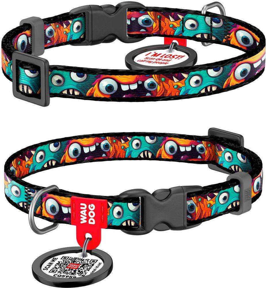 ΠΕΡΙΛΑΙΜΙΟ WAUDOG TOOTHED MONSTERS PLASTIC FASTEX (15MM / 25-35CM)