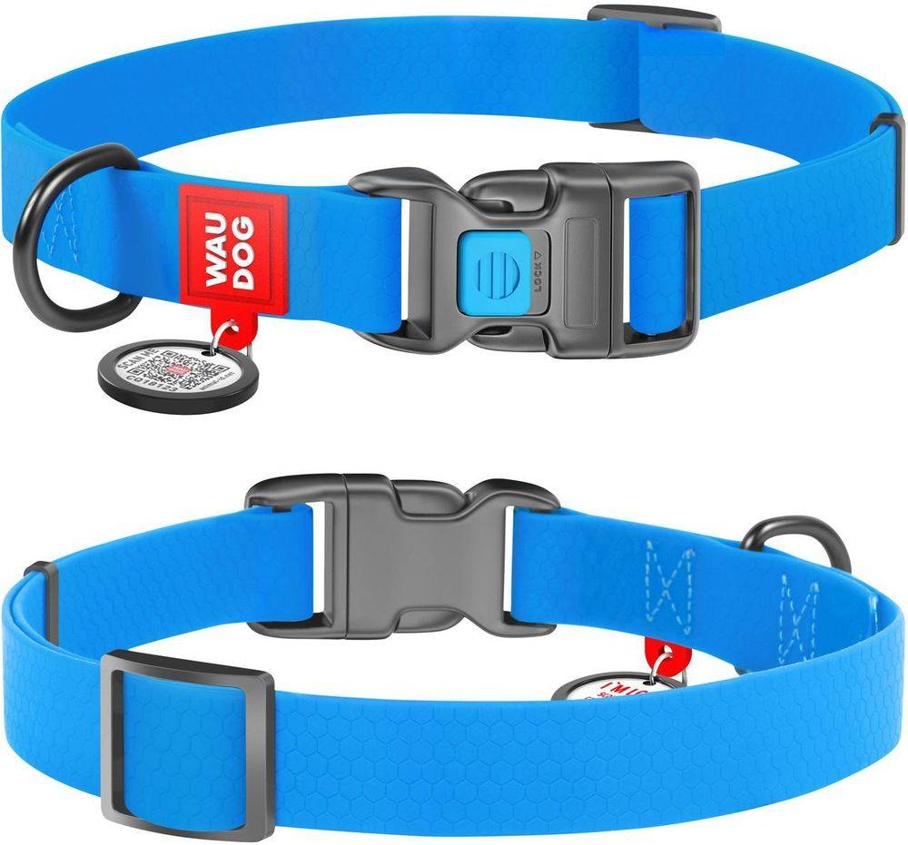 ΠΕΡΙΛΑΙΜΙΟ WAUDOG BLUE PLASTIC FASTEX ΑΔΙΑΒΡΟΧΟ (20MM / 24-40CM) WAUDOG