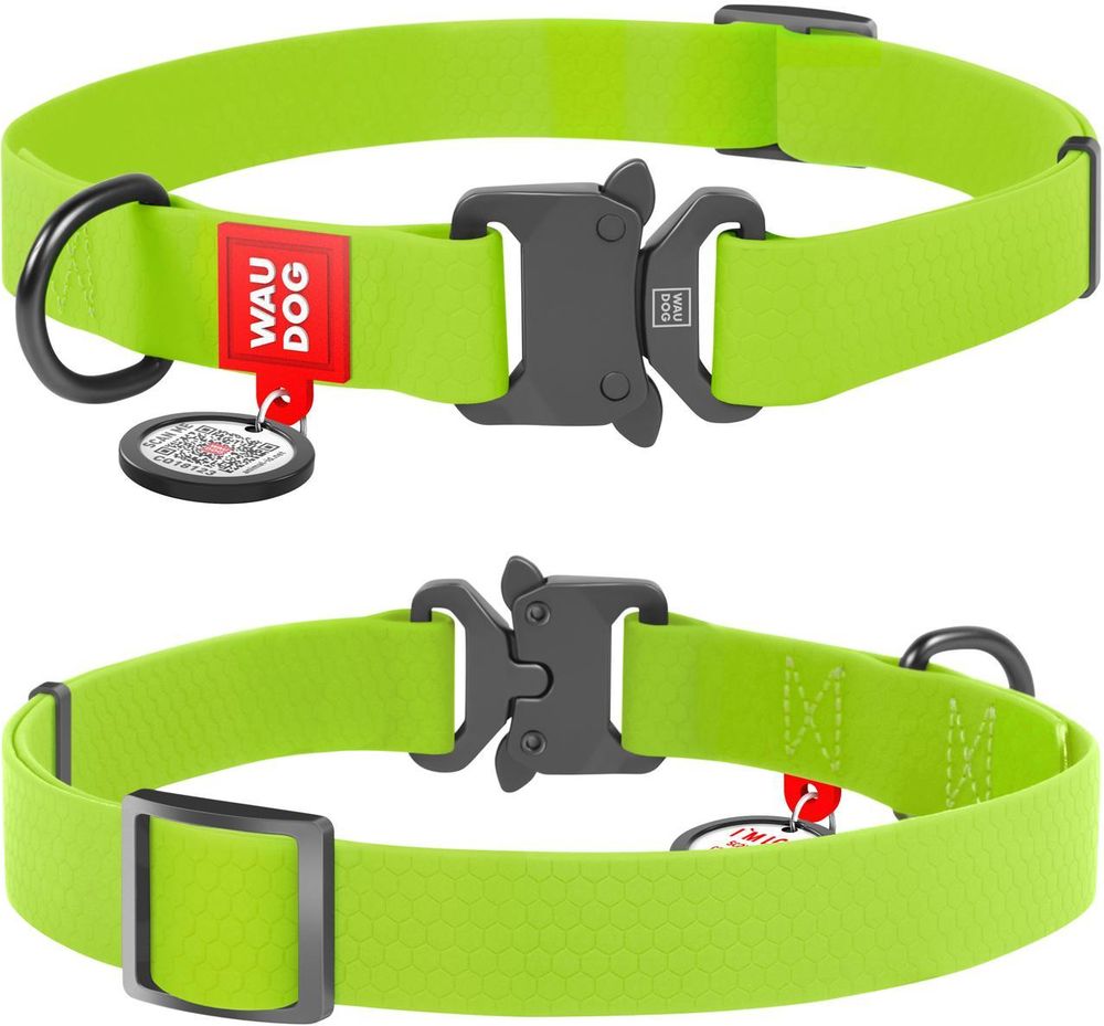 WAUDOG ΠΕΡΙΛΑΙΜΙΟ WAUDOG LIME GREEN METAL FASTEX (15MM / 23-35CM)
