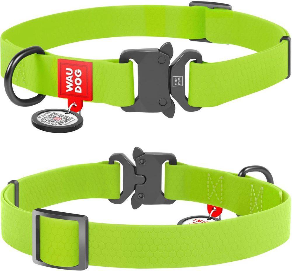 ΠΕΡΙΛΑΙΜΙΟ WAUDOG LIME GREEN METAL FASTEX (20MM / 24-40CM) WAUDOG
