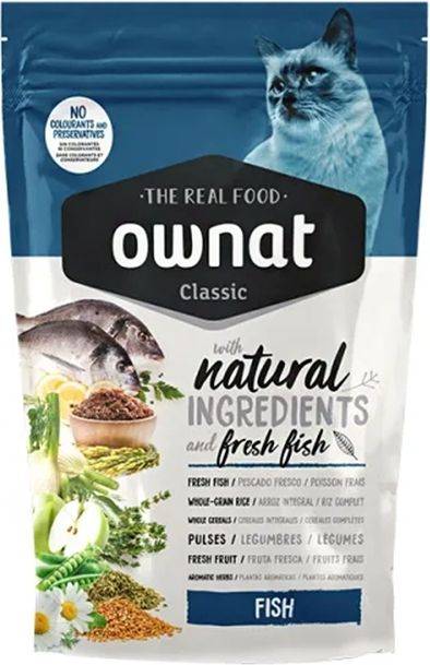 ΤΡΟΦΗ ΓΑΤΑΣ OWNAT CLASSIC ΨΑΡΙ (400GR)