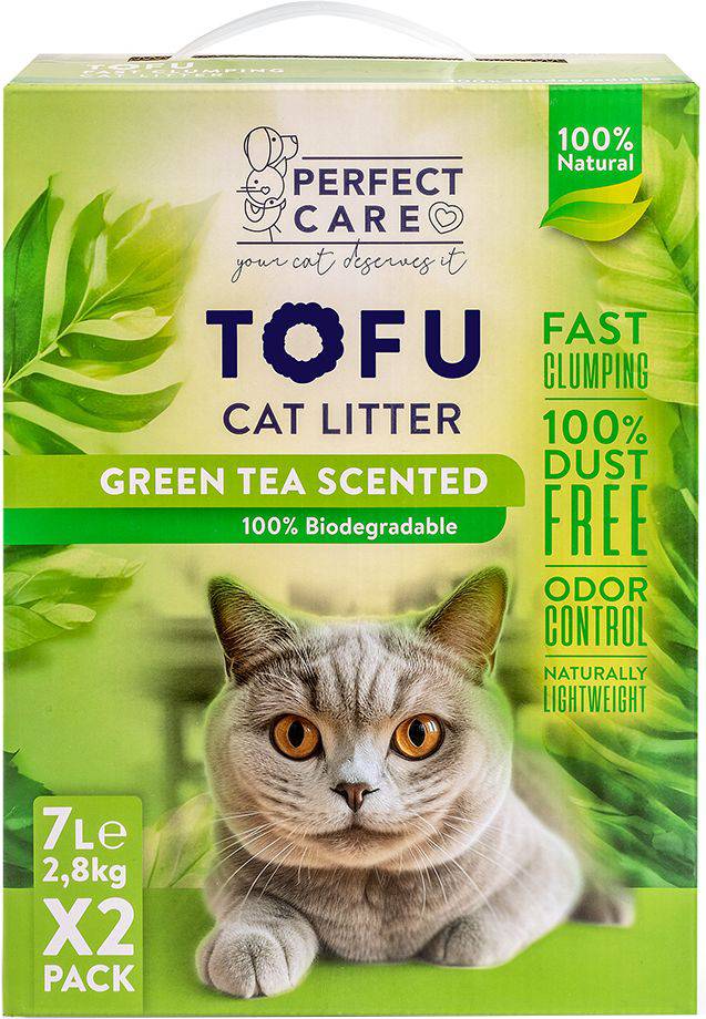 PERFECT CARE ΑΜΜΟΣ PERFECT CARE CAT LITTER TOFU GREEN TEA 14L (2 X 7L)