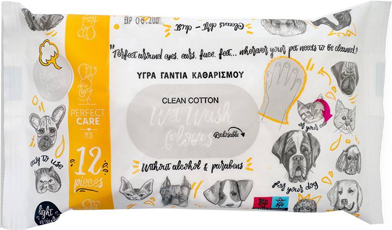 ΥΓΡΑ ΓΑΝΤΙΑ ΚΑΘΑΡΙΣΜΟΥ PERFECT CARE WET GLOVE CLEAN COTTON (12ΤΜΧ) PERFECT CARE