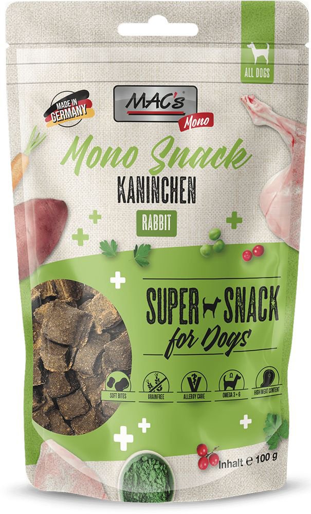 ΣΝΑΚ ΣΚΥΛΟΥ MACS MEAT BITS GRAIN FREE ΜΕ ΚΟΥΝΕΛΙ (100GR) MACS