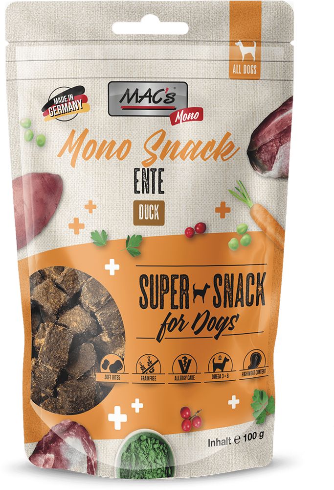 MACS ΣΝΑΚ ΣΚΥΛΟΥ MACS DOG ΜΟΝΟ GRAIN FREE ΜΕ ΠΑΠΙΑ (100GR)