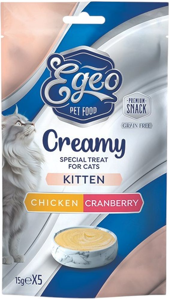 EGEO ΦΑΚΕΛΑΚΙ EGEO CREAMY KITTEN ΚΟΤΟΠΟΥΛΟ ΜΕ CRABERRY (75GR)