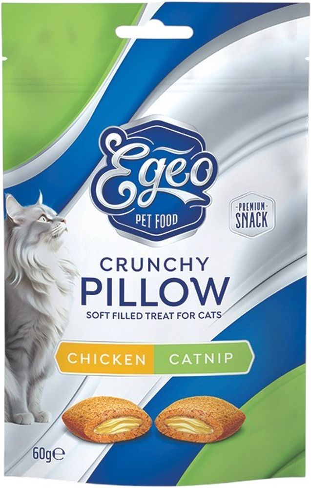 EGEO ΜΠΙΣΚΟΤΑ EGEO CRUNCHY PILLOW ADULT ΚΟΤΟΠΟΥΛΟ ΜΕ CATNIP (60GR)