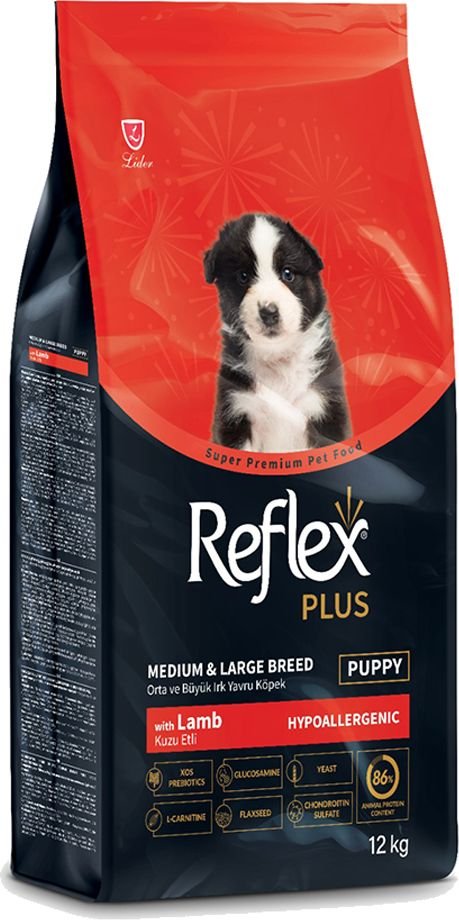 ΤΡΟΦΗ REFLEX PLUS PUPPY MEDIUM - LARGE ΑΡΝΙ (12KG) REFLEX PLUS