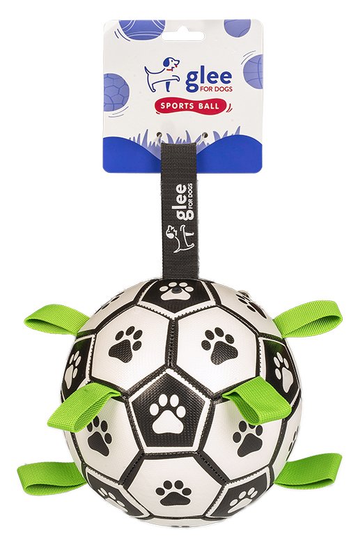 GLEE ΠΑΙΧΝΙΔΙ ΣΚΥΛΟΥ GLEE SOCCER BALL ΛΕΥΚΟ ΜΑΥΡΟ SMALL (12X12CM)