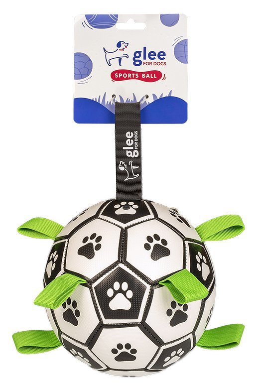GLEE ΠΑΙΧΝΙΔΙ ΣΚΥΛΟΥ GLEE SOCCER BALL ΛΕΥΚΟ ΜΑΥΡΟ LARGE (18X18CM)