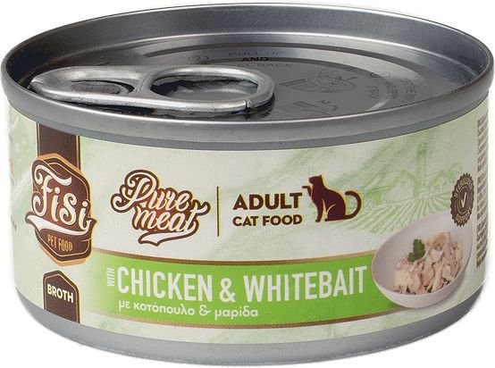 ΥΓΡΗ ΤΡΟΦΗ FISI PURE MEAT CAT ADULT ΚΟΤΟΠΟΥΛΟ - ΜΑΡΙΔΑ (80GR) FISI