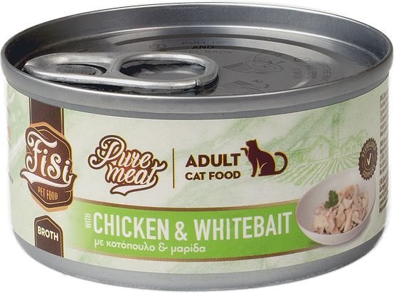 ΥΓΡΗ ΤΡΟΦΗ FISI PURE MEAT CAT ADULT ΚΟΤΟΠΟΥΛΟ - ΜΑΡΙΔΑ (80GR)