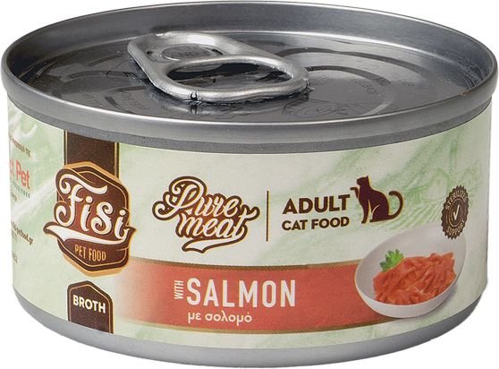 FISI ΥΓΡΗ ΤΡΟΦΗ FISI PURE MEAT CAT ADULT ΣΟΛΟΜΟΣ (80GR)