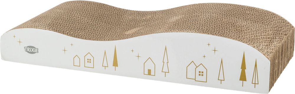 TRIXIE ΝΥΧΟΔΡΟΜΙΟ ΓΑΤΑΣTRIXIE XMAS SCRATCHING WAVE ΛΕΥΚΟ ΧΡΥΣΟ (43,5X8X20 CM)