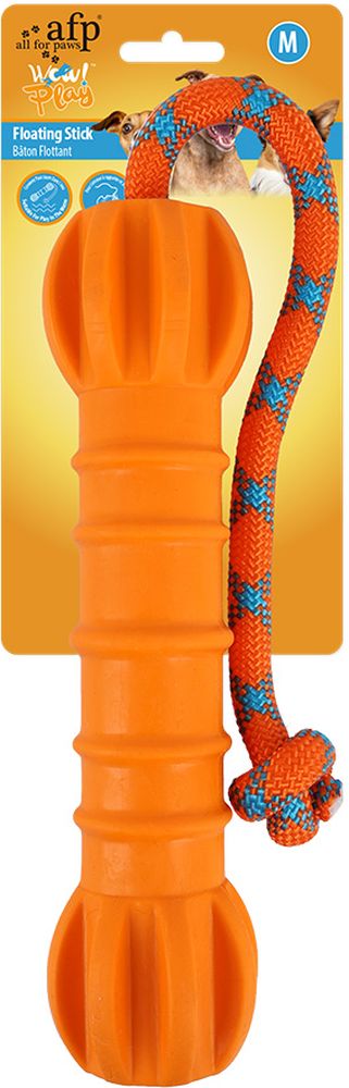 AFP ΠΑΙΧΝΙΔΙ ΣΚΥΛΟΥ AFP WOW PLAY FLOATING STICK MEDIUM ΠΟΡΤΟΚΑΛΙ (47,5X6X6CM)