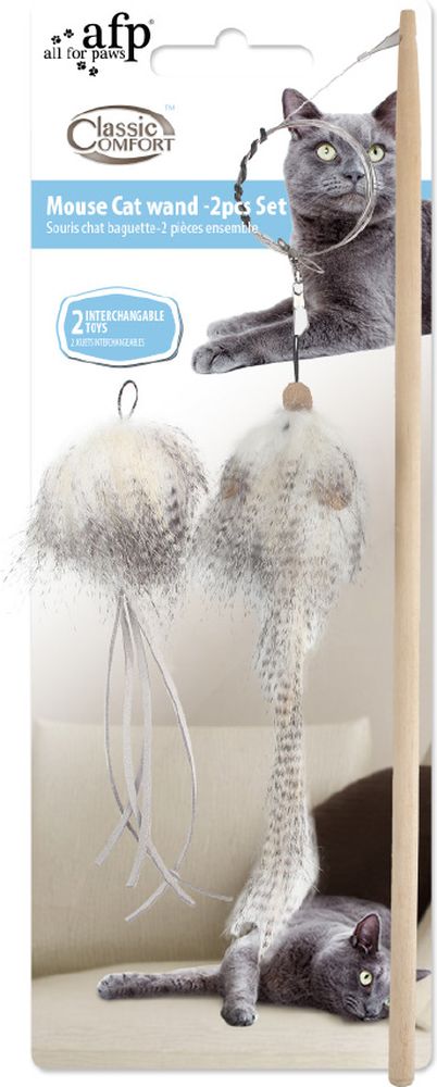 ΠΑΙΧΝΙΔΙ ΓΑΤΑΣ AFP CLASSIC COMFORT MOUSE WAND (35X5X2CM/ 2ΤΜΧ)