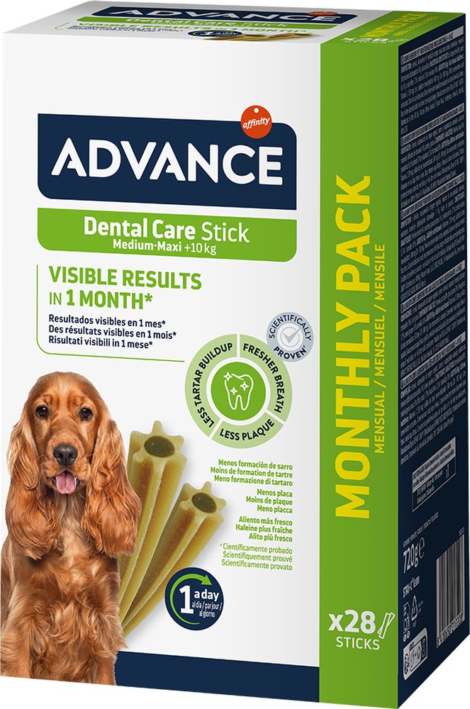 ΣΝΑΚ ΣΚΥΛΟΥ ADVANCE DOG DENTAL CARE STICK MEDIUM (4X180GR)