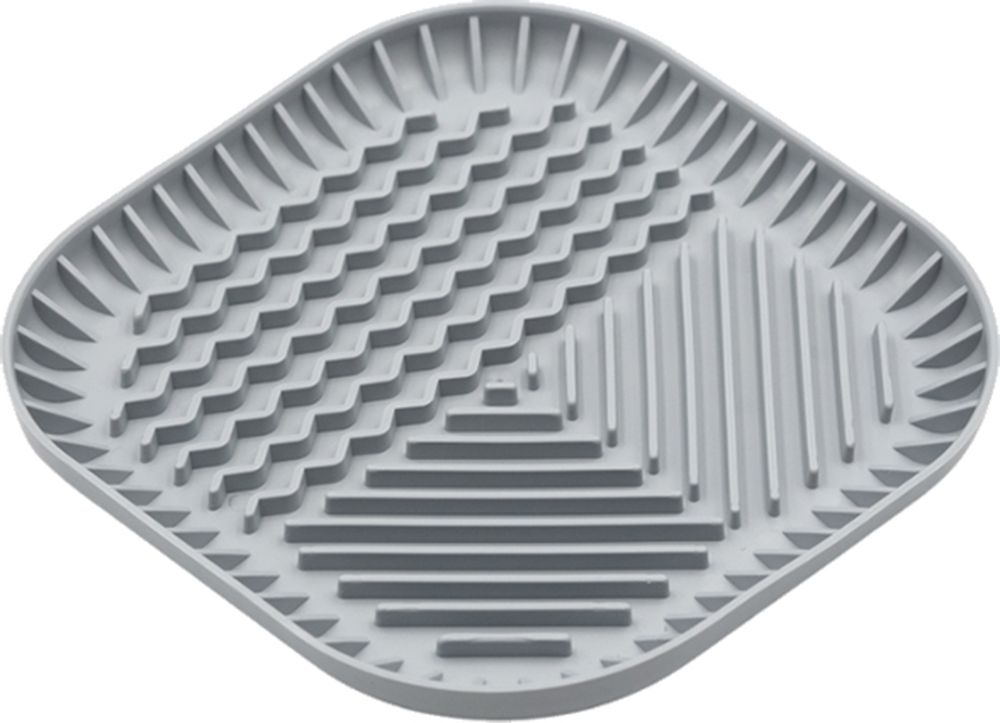 FIBOO ΠΙΑΤΟ ΣΚΥΛΟΥ FIBOO SLOW FEEDER FIBOOWL MAT MEDIUM ΓΚΡΙ (19X19CM)