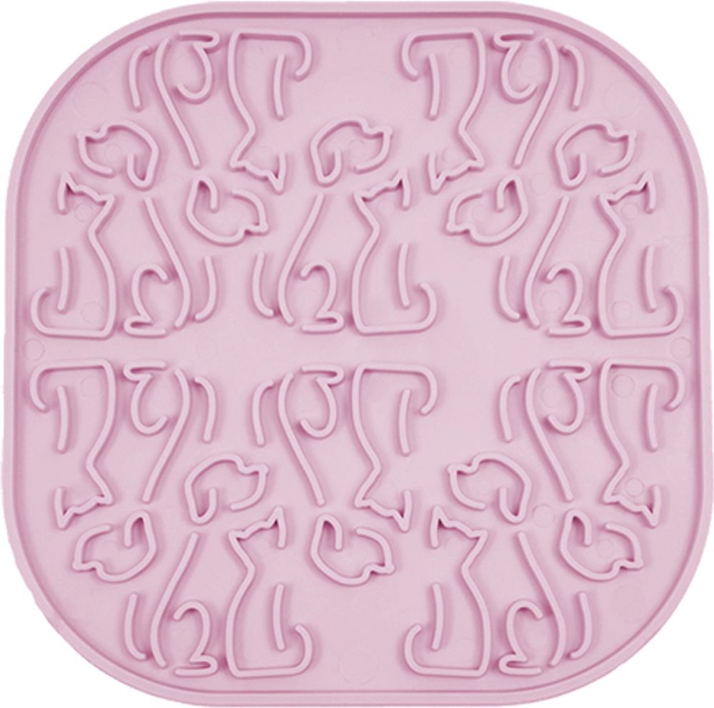 FIBOO ΠΙΑΤΟ FIBOO LICKING MAT LOLLIPOP ΡΟΖ (19X19CM)