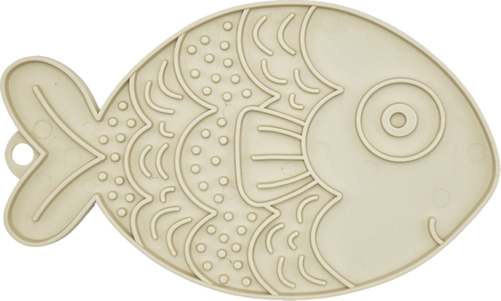 FIBOO ΠΙΑΤΟ FIBOO LICKING MAT FISHKA ΜΠΕΖ (21X13CM)