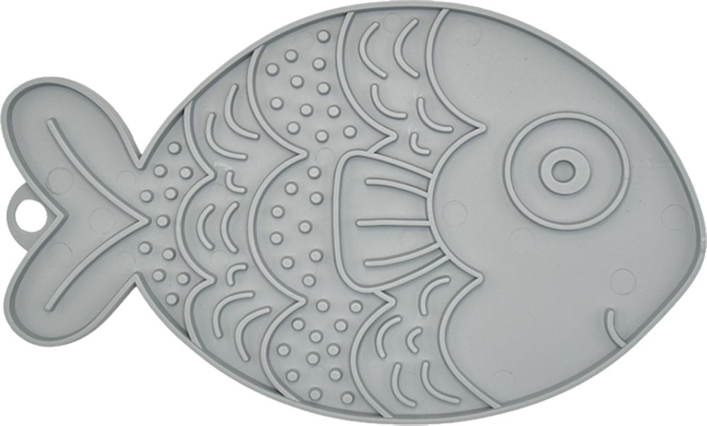 FIBOO ΠΙΑΤΟ FIBOO LICKING MAT FISHKA ΓΚΡΙ (21X13CM)