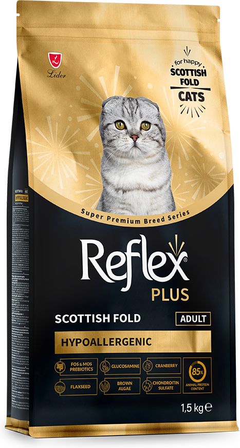 ΤΡΟΦΗ ΓΑΤΑΣ REFLEX PLUS BREED SCOTTISH FOLD ADULT CAT HYPOALLERGENIC ΚΟΤΟΠΟΥΛΟ (1.5KG)