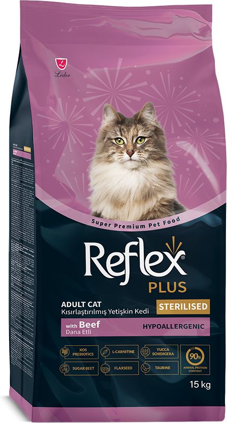 ΤΡΟΦΗ ΓΑΤΑΣ REFLEX PLUS ADULT STERILISED ΒΟΔΙΝΟ (15KG)