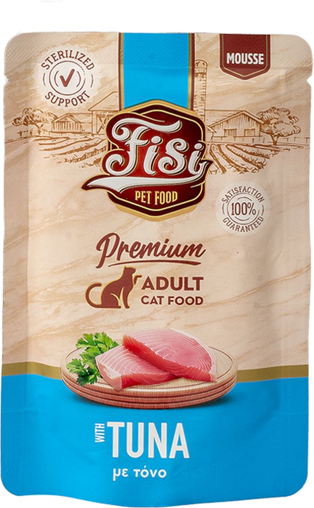 ΥΓΡΗ ΤΡΟΦΗ FISI PURE MEAT CAT ADULT ΤΟΝΟΣ (80GR) FISI
