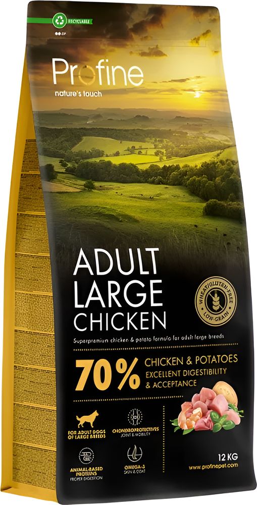 ΤΡΟΦΗ PROFINE ADULT LARGE BREED ΚΟΤΟΠΟΥΛΟ - ΠΑΤΑΤΑ (12KG) PROFINE