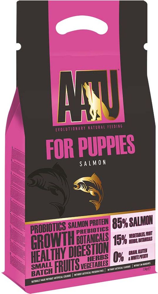 ΤΡΟΦΗ ΣΚΥΛΟΥ AATU PUPPY GRAIN FREE ΣΟΛΟΜΟΣ (1,5KG) AATU