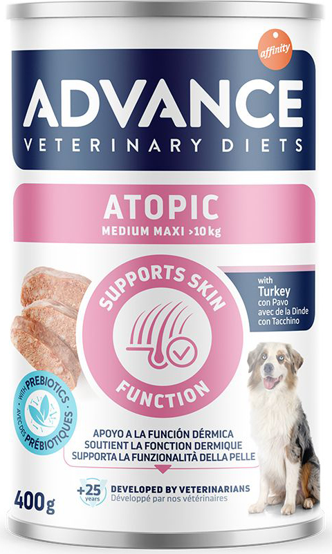 ΚΟΝΣΕΡΒΑ ΣΚΥΛΟΥ ADVANCE VET ATOPIC MEDIUM MAXI (400GR)