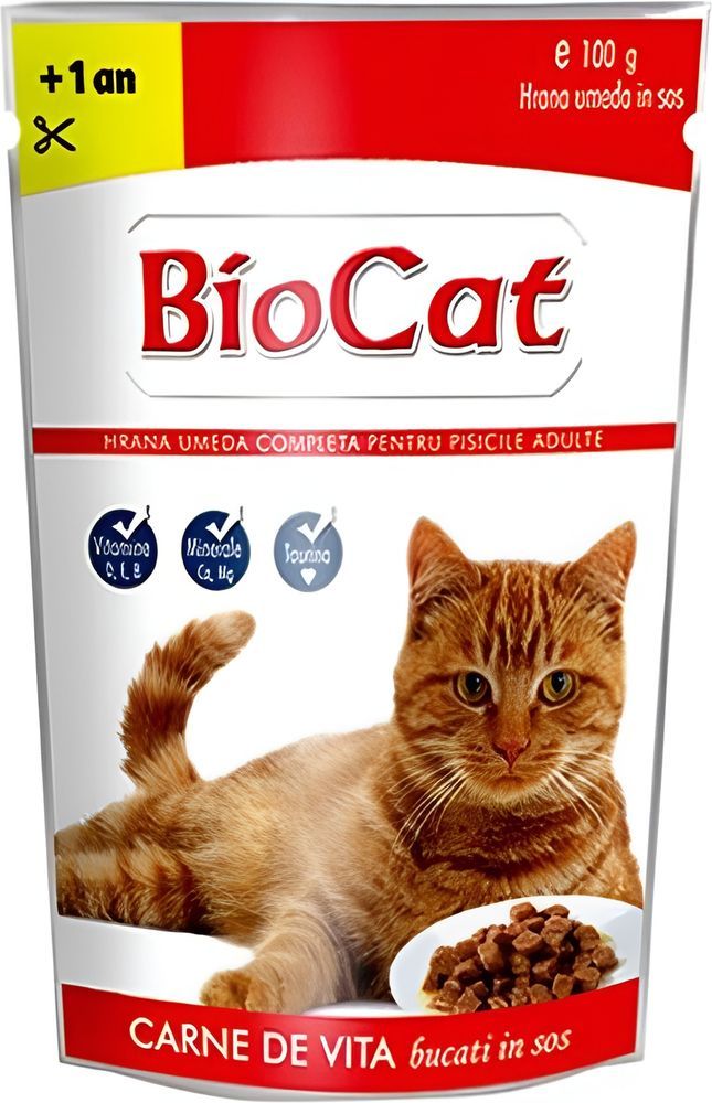 BIOCAT ΦΑΚΕΛΑΚΙ ΓΑΤΑΣ BIOCAT ΜΟΣΧΑΡΙ (100GR)