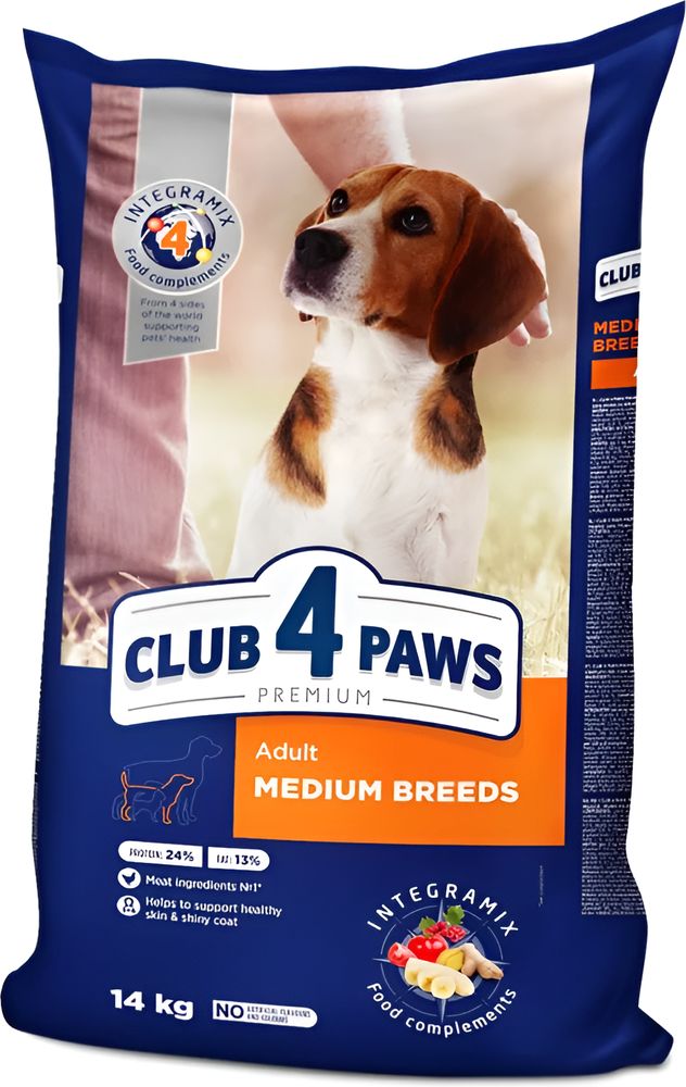 ΤΡΟΦΗ ΣΚΥΛΟΥ CLUB4PAWS ADULT MEDIUM BREEDS ΚΟΤΟΠΟΥΛΟ (14KG)