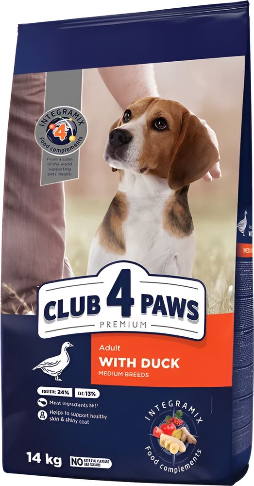 ΤΡΟΦΗ ΣΚΥΛΟΥ CLUB4PAWS ADULT MEDIUM BREEDS ΠΑΠΙΑ (14KG) CLUB4PAWS