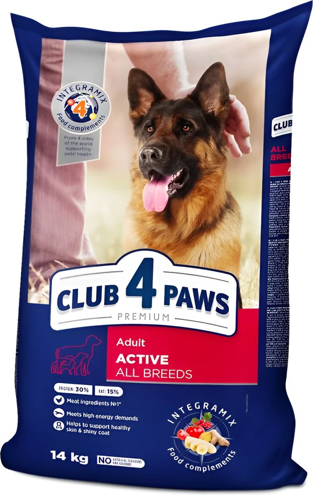 ΤΡΟΦΗ ΣΚΥΛΟΥ CLUB4PAWS ADULT ACTIVE ALL BREEDS ΚΟΤΟΠΟΥΛΟ (14KG)