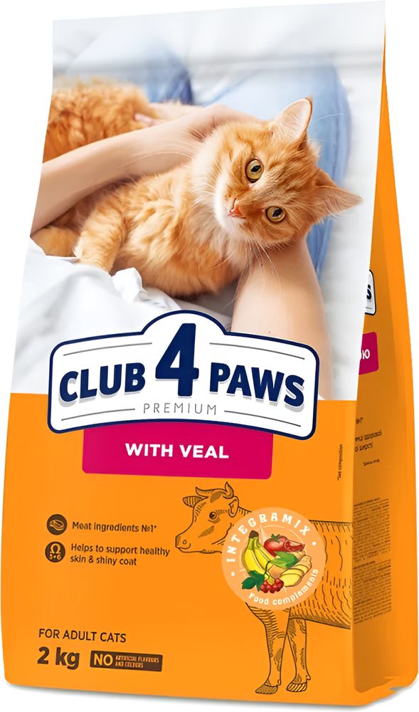 ΤΡΟΦΗ ΓΑΤΑΣ CLUB4PAWS ADULT ΜΟΣΧΑΡΙ (2KG) CLUB4PAWS