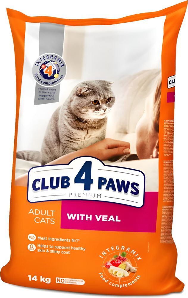 ΤΡΟΦΗ ΓΑΤΑΣ CLUB4PAWS ADULT ΜΟΣΧΑΡΙ (14KG) CLUB4PAWS