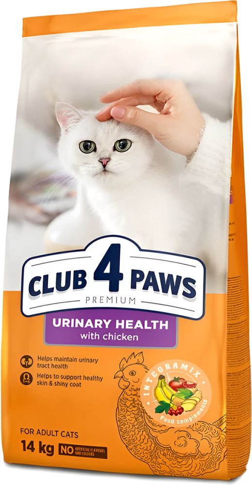 ΤΡΟΦΗ ΓΑΤΑΣ CLUB4PAWS URINARY HEALTH ΚΟΤΟΠΟΥΛΟ (14KG) CLUB4PAWS