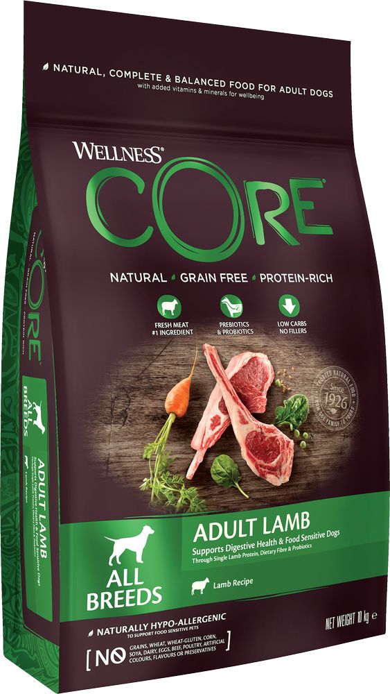 ΤΡΟΦΗ ΣΚΥΛΟΥ WELLNESS CORE ADULT ALL BREEDS ΑΡΝΙ (10KG) CORE