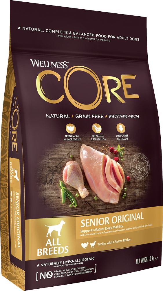 ΤΡΟΦΗ ΣΚΥΛΟΥ WELLNESS CORE ADULT SENIOR ALL BREEDS ΓΑΛΟΠΟΥΛΑ (10KG) CORE