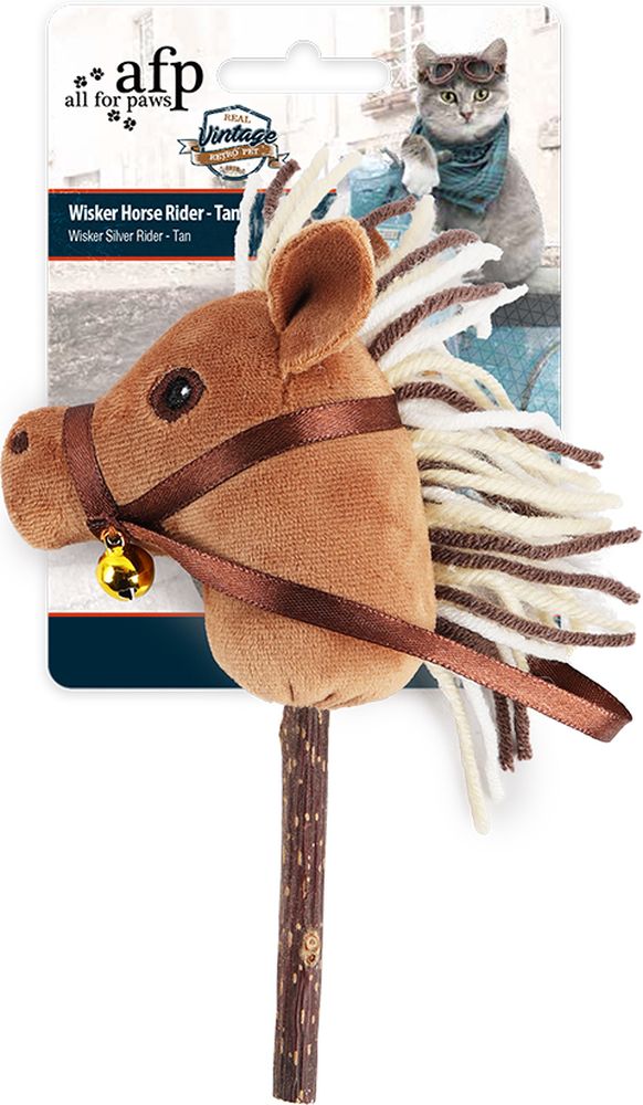 ΠΑΙΧΝΙΔΙ ΓΑΤΑΣ AFP VINTAGE WHISKER HORSE RIDER ΚΑΦΕ (18,7X12X4,5CM)