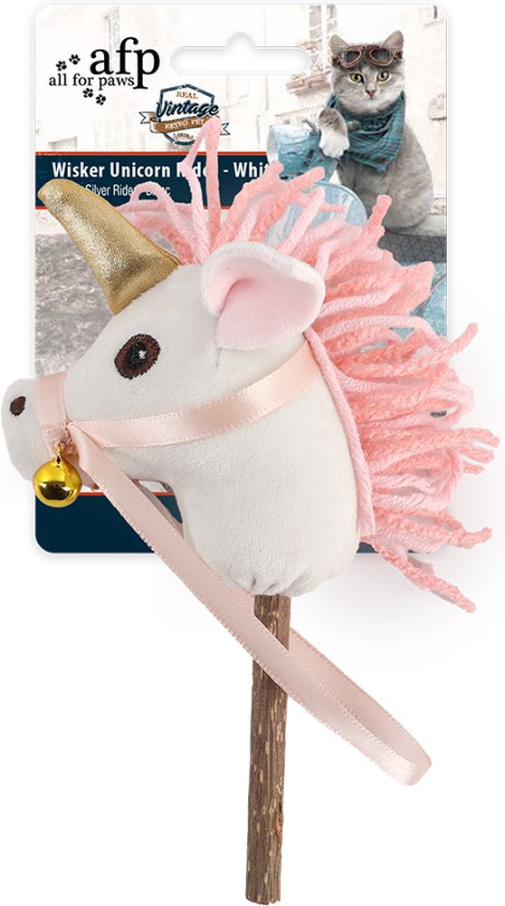 AFP ΠΑΙΧΝΙΔΙ ΓΑΤΑΣ AFP VINTAGE WHISKER UNICORN RIDER ΛΕΥΚΟ (38X18,5X33CM)