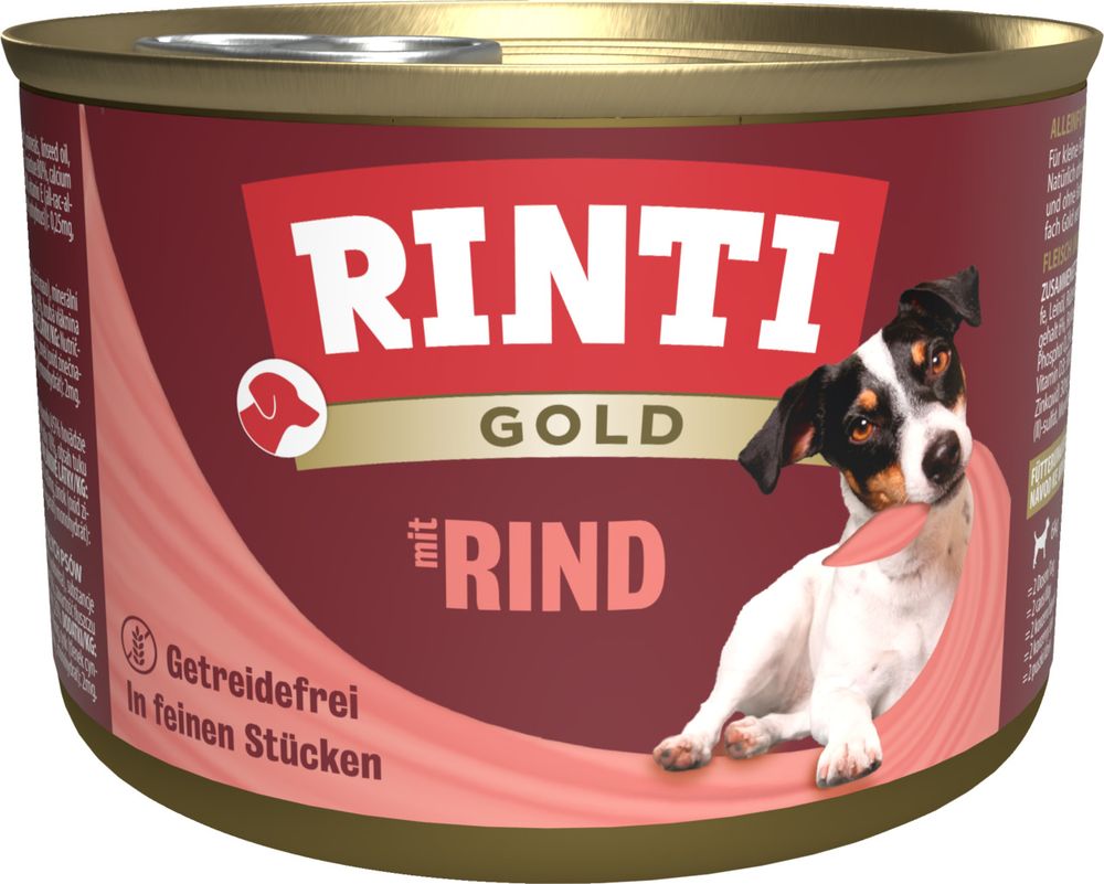 ΚΟΝΣΕΡΒΑ ΣΚΥΛΟΥ RINTI GOLD BEEF ΜΟΣΧΑΡΙ (185GR)